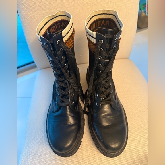 BCBGeneration Black Lace-Up Combat Boots - Picture 1 of 8
